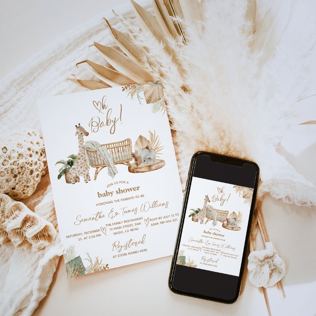 Boho Modern Heart Gender Neutral Baby Shower Einladung (Von Creator hochgeladen)