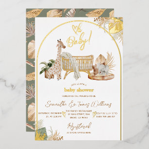 Boho Modern Heart Gender Neutral Baby Shower Folieneinladung