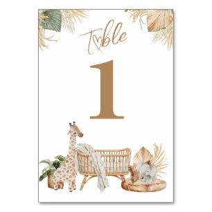 Boho Modern Heart Gender Neutral Baby Shower Tischnummer