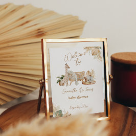 Boho Modern Heart Schriftart Baby Dusche Willkomme Poster