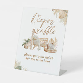 Boho Modern Heart Schriftart Babydusche Windeln Sockelschild