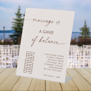 Boho Modern Jenga Gästebuch Wedding Sign Sockelschild