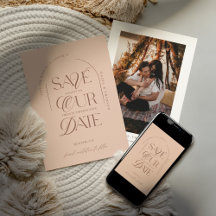 Boho Modern Minimalistisch Arch Foto Save the Date