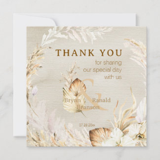 Boho Modern Palm Floral Dankeskarte