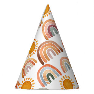 Boho Modern Rainbow and Sun  Partyhütchen