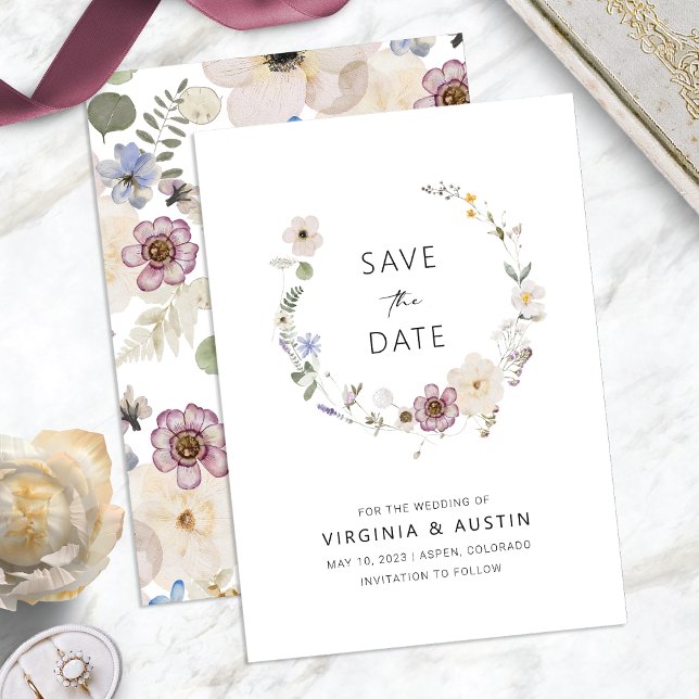 Boho Modern Save the Date Einladung (Boho Modern Floral Save The Date Invitation by Painted Paperie)
