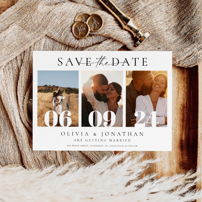 Boho Modern Wedding Minimal Foto Save The Date (Von Creator hochgeladen)