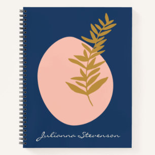 Boho Moderne Abstrakte botanische Kunst Notizbuch