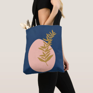 Boho Moderne Abstrakte botanische Kunst Rosa Blau 