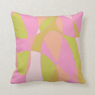 Boho Moderne Abstrakte Kunst   Pink Lime Green Kissen