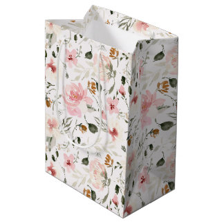 Boho moderne Aquarellblüte Mittlere Geschenktüte