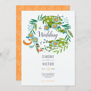 Boho Moderne Blütenlilie von Valley Wedding Einladung