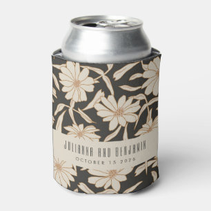 Boho Moderne botanische Black Ivory Custom Wedding Dosenkühler
