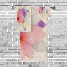 Boho Moderne Chic Floral Watercolor Badhandtuch Set