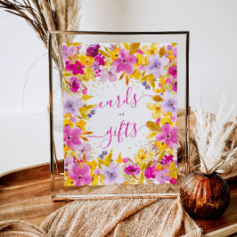Boho moderne lila Blumenkarten Geschenke Bridal Poster