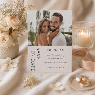 Boho Moderne Minimalistische Foto-Hochzeit Save The Date