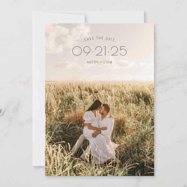 Boho Moderne Minimalistische, rustikale, neutrale  Save The Date (Vorderseite)