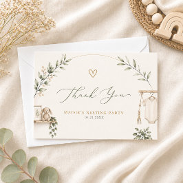 Boho Moderne Nesting-Party Dankeskarte