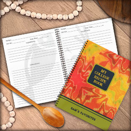 Boho Moderne Orange Favorite Uni Rezept Notizbuch