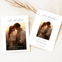 Boho Moderne Rustikale Foto-Hochzeitseinladung zum