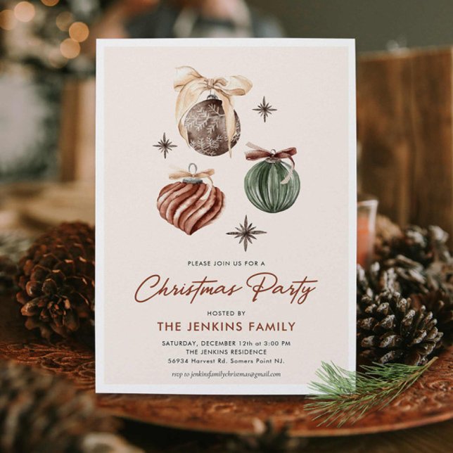 Boho Moderne Weihnachts-Party Einladung (Modern Christmas Party Invitation)