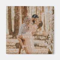 Boho Modernes einfaches Foto Hochzeit rettet das D