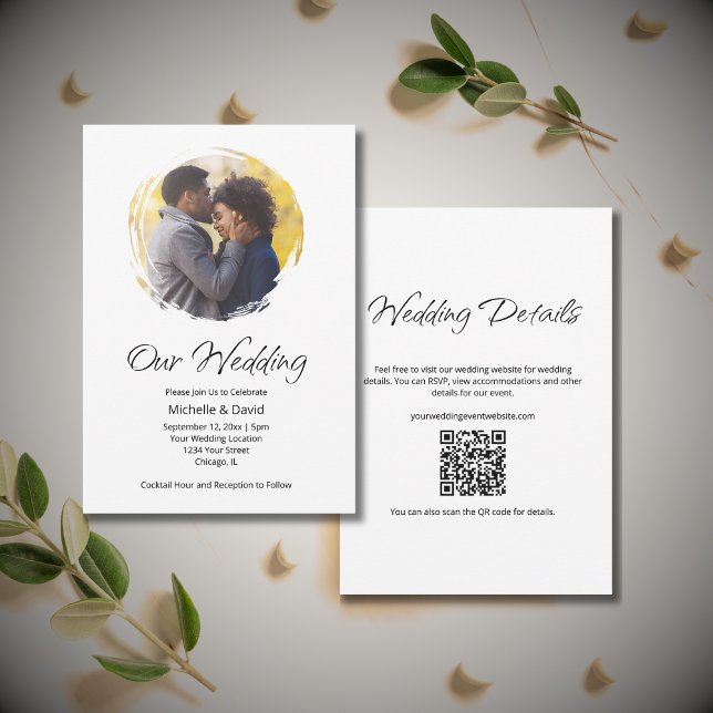 Boho Modernes Lässiges Foto Minimalistisch Hochzei Einladung (Von Creator hochgeladen)