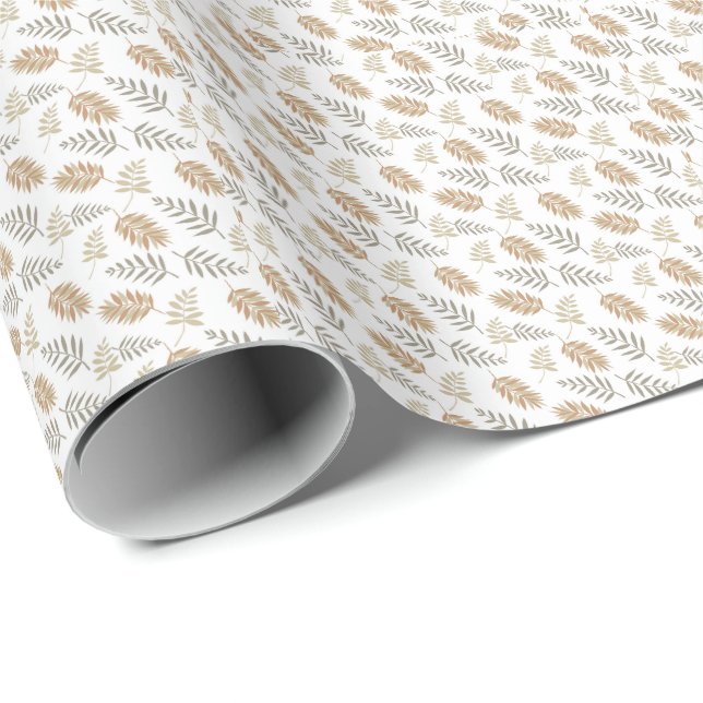 Boho Modernes Leaf im ganzen Alter Geburtstag Geschenkpapier (Rolleneckpunkt)