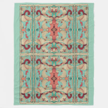 Boho modernes Lilien-Deko-Rosa, Creme, Aqua