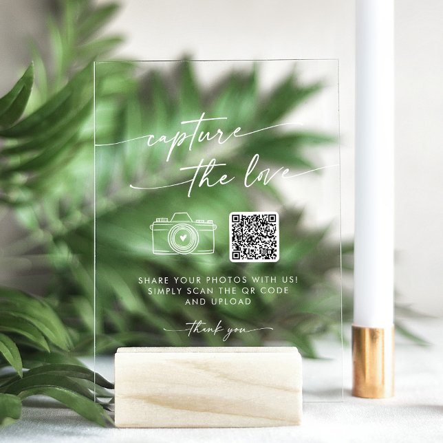 Boho Modernes Weiß Capture the Liebe Wedding Acrylschild (Von Creator hochgeladen)
