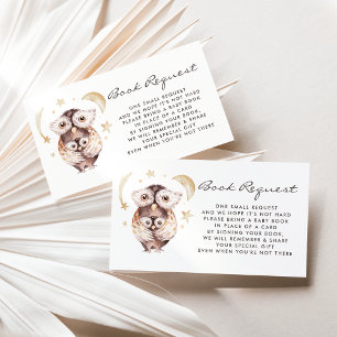 Boho Mommy and Baby Owls Book Request Card Visitenkarte