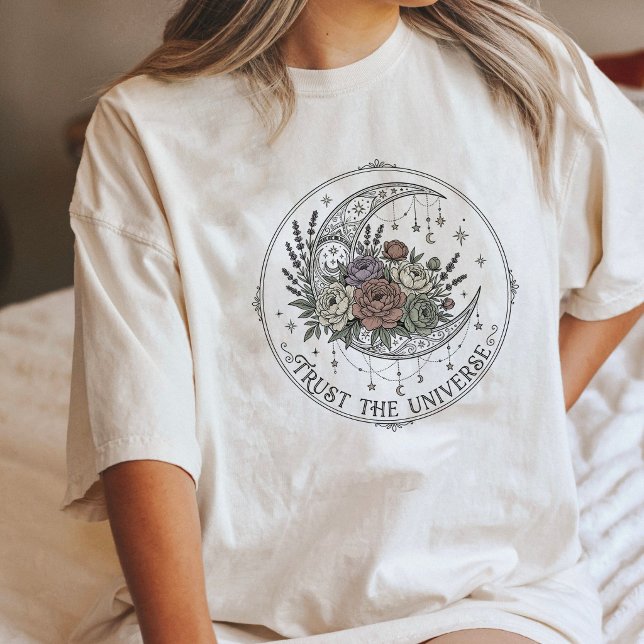 Boho Mond Florales Tattoo-Design Tri-Blend Shirt (Von Creator hochgeladen)