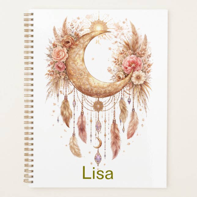 Boho Mond Mystische Stimmung Planer (Vorderseite)