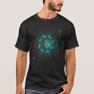 Boho Mond Sonne Astronomie Himmelskörper Astrologi T-Shirt