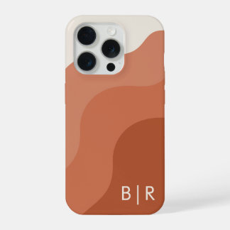 Boho Monogram Terracotta Initial iPhone 15 Pro Hülle