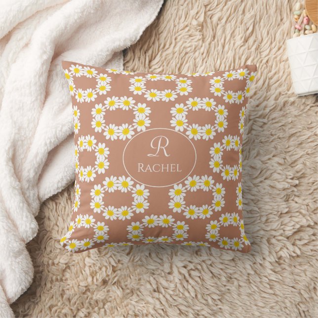 Boho Monogram Terracotta Kissen (Decke)