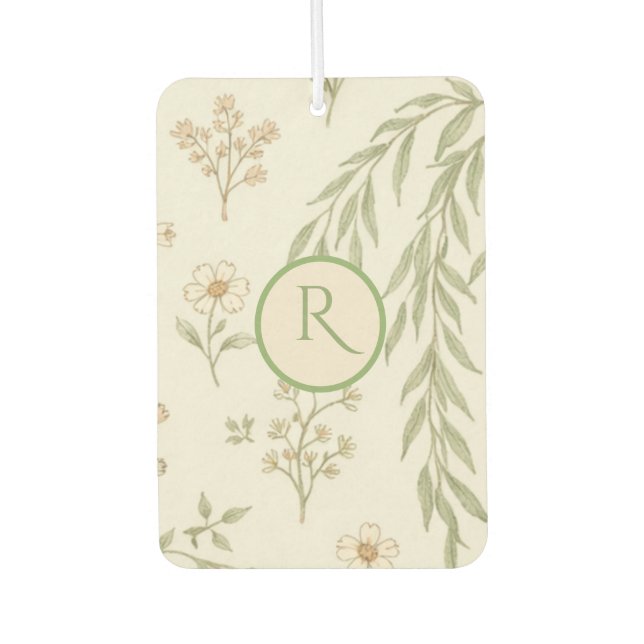 Boho-Monogramm Cottagecore-Geschenk Autolufterfrischer (Vorderseite)