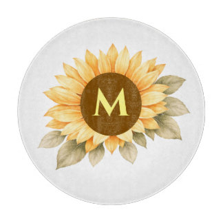 Boho-Monogramm Cottagecore-Geschenk Schneidebrett