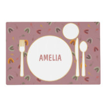 Boho Montessori Tischset mit Personalisiertem Name