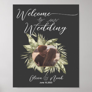 Boho Moody Sage Wedding Welcome Poster