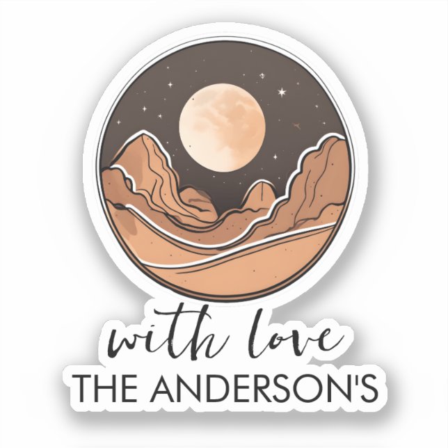 Boho Moon Adventures Erkundung der Wüste Aufkleber (Vorderseite)