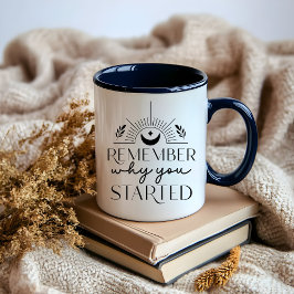 Boho Moon Black und White minimalistische Bekräfti Tasse