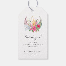 Boho Moon Crystals Feathers Pink Blume Hochzeit Geschenkanhänger