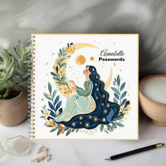 Boho Moon Maiden Spiral Notebook Notizbuch (Von Creator hochgeladen)