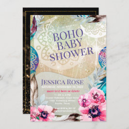 Boho Moon Mama Baby Shower Einladung