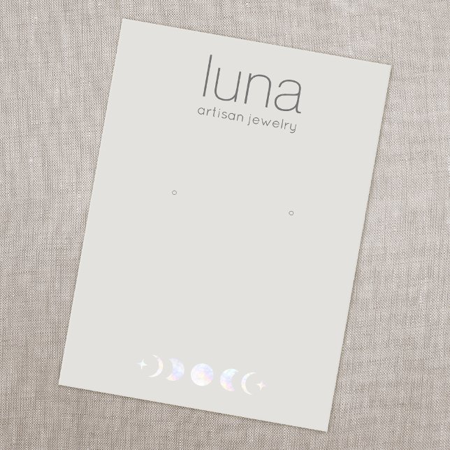 Boho Moon Phase Earring Display Holder Visitenkarte (Von Creator hochgeladen)