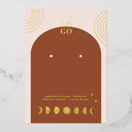Boho Moon Phase | Terracotta Earring Display Card Folieneinladung