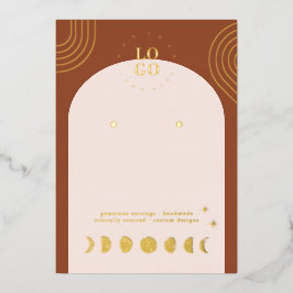 Boho Moon Phase | Terracotta Earring Display Card Folieneinladung