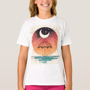 Boho Moon & Stars Dreamy Line T-Shirt Design