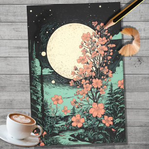 Boho Moon und Blume 7 Dekoupage Paper Seidenpapier